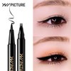 Unipicture Smudge-proof Tattoo Brush Pen Eyeliner 0.9ml 3 Types - Brown/Skinny / 유니픽쳐 번지지않는 타투 붓펜 아이라이너 0.9ml 3type - 브라운/스키니