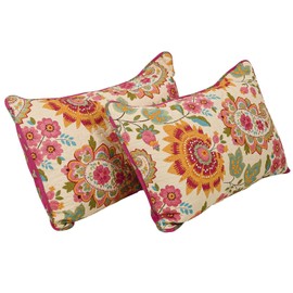 Qucover Set of 2 Cushion Covers Made of Fine 100% Cotton Paisley Cushion Cover with Sunflower Pillowcase in Vintage 50 x 70 cm