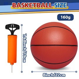 Cybemaga 9.8inch Basketball for Kids Adults, 6 PCS PVC Toy Ball for Indoor Hoop, Pool Basketball for Toddler Adults Outdoor