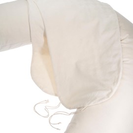 Minky Mooh Natural Nursing Pillow Cover Made of 100% Organic Cotton - For Your XXL Nursing Pillow, Positioning Pillow or Side Sleeper Pillow - Washable at 60°C - 190 cm Length, Percale Natural Cream