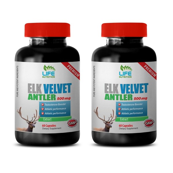 Canadian Elk Velvet Antler Powder 500mg - Ultimate Pills - 2 Bottles 120 Capsule