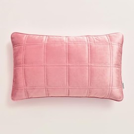 ROOM99 Colette 30 x 50 cm Decorative Cushion Cover Throw Cushion Cover Aesthetic Modern Bedroom Living Room Velvet Pink