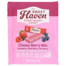 Sweet Haven Plant-Based Candy, Chewy Berry-Mix, Naturally Flavored, Vegan Friendly, Gluten Free & Non-GMO, 4.4 Ounce (Pack of 6)