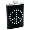 Maxam St Peace Hip Flask Drinkware, 8 oz, Black