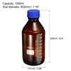 PATIKIL 1000mL Reagent Media Bottle, 2Pcs Round Graduated Glass Storage