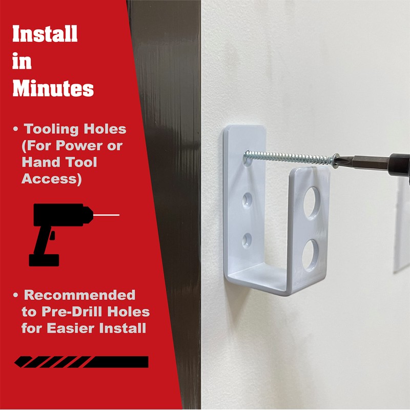SecurityMan Heavy Duty 2x4 Door Barricade Brackets - Kick Proof