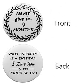 Ukodnus 9 Month Sobriety Coin, Nine Months Sober, Recovery Token, Sober for Him, AA Recovery Medallion Chip, Unique 12 Step Gifts, NA Addiction Recovery Gift