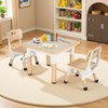 Arlopu Kids Table and Chairs, Height Adjustable Toddler Table and