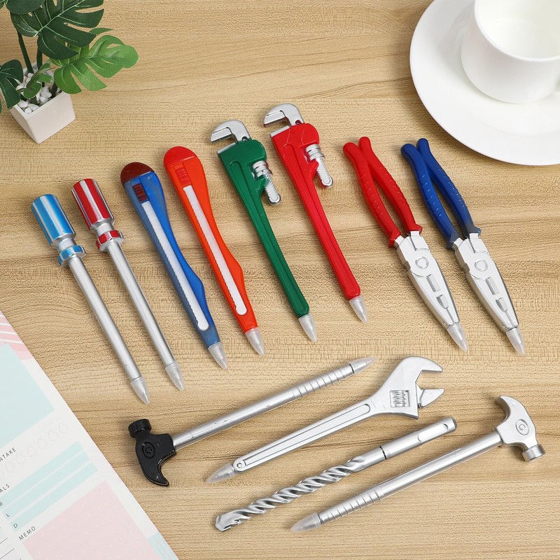 NUOBESTY Novelty Tool Pens Set: 12pcs Repair Tools Shaped Writing
