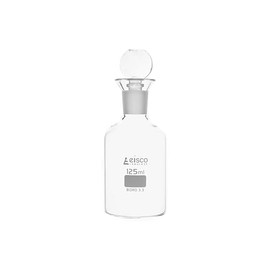 EISCO Labs 125ml B.O.D. borosilicate glass bottle with stopper