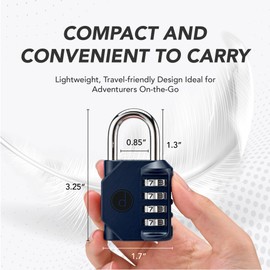 4 Digit Combination Locks 2 Pack - Weatherproof Padlock with Code - Combination Lock for Locker, Gym, Outdoor Gate, Storage Shed, Fence Gate & Bike Lock - Keyless, Easy to Set, Reset - New Blue