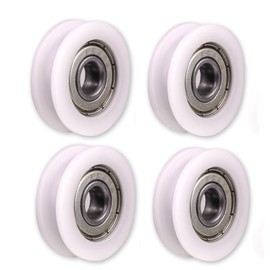 Atoplee 4pcs Round Groove Nylon Pulley Wheels Roller for Slide Gate/Angle Bar/Drawers (5x24x7mm)