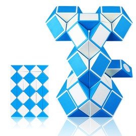 EACHHAHA Magic Snake Cube Toy 48 Blocks Magic Snake Magic Snake Puzzle Snake Cube for Children and Adults Party Bag Children's Birthday Party (Blue x 1)