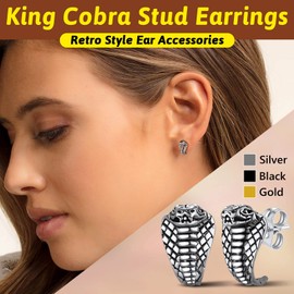 Cobra Stud Earrings for Women Silver Tiny Ear Studs Stainless Steel Dainty Comfortable Studs for Men