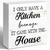 WUZYOU Funny Kitchen Wood Box Sign Table Decor, Retro I