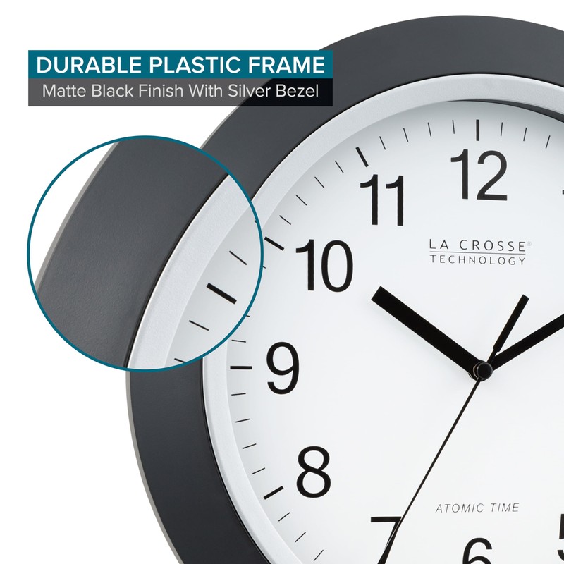 La Crosse Technology WT-3129B 12 Inch Atomic Analog Wall Clock,