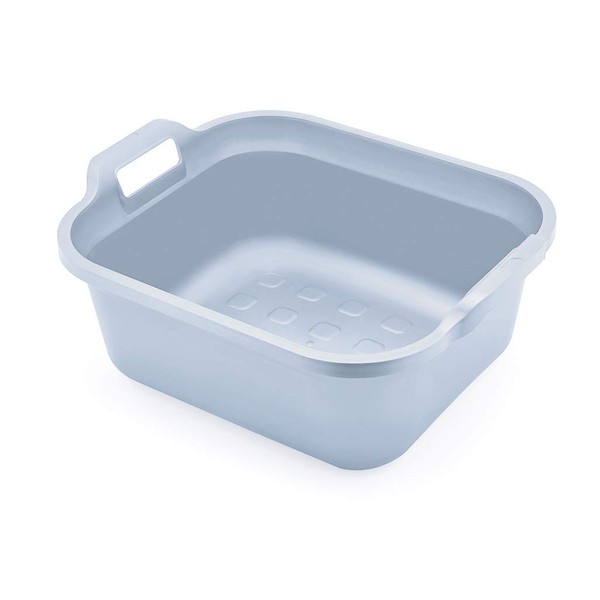 Addis Eco Made from 100% Recycled Plastic Washing up Bowl with Twin Handle, 9.5 Litre, Light Grey