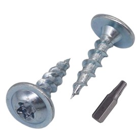 SKIR'CO (Pack of 200) Galvanised Steel 5.0 x 20mm Wood Screws Metal Screws Wafer Head Torx Head Self Tapping