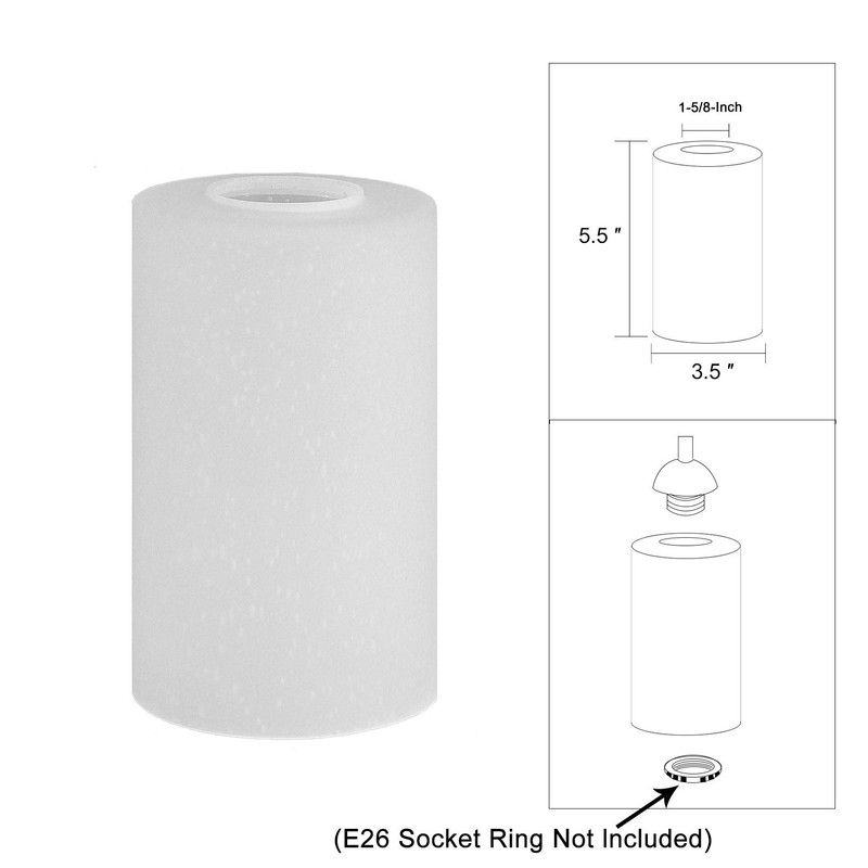 Anmire 3 Pack Frosted Seeded Glass Shade Replacement, Cylinder Light