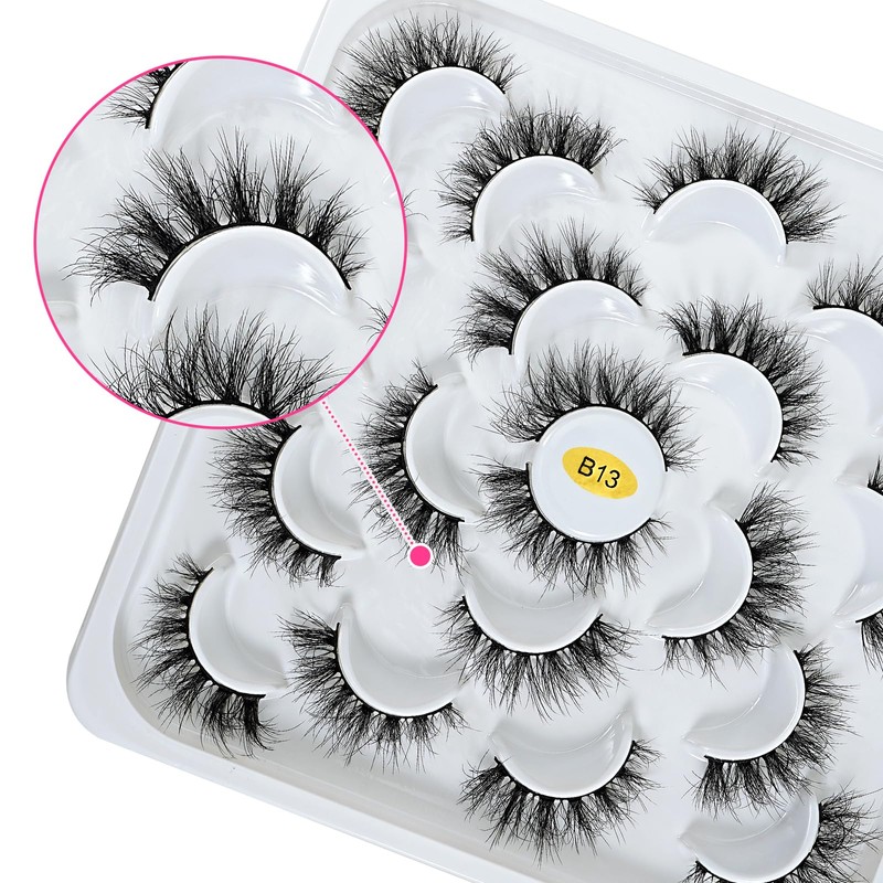 Natural-Looking False Eyelashes, Synthetic Fibres, Long and Large Eyelashes, 10
