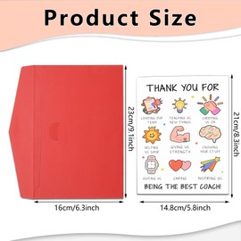 Coach Gifts for Men Women Coach Thank You Cards Baseball Soccer Football Volleyball Gymnastics Cheer coach Appreciation Card for End of Season Retirement Birthday Thanksgiving Christmas Valentines