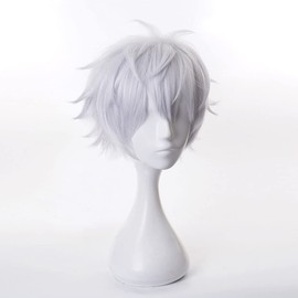 Mystylecos Anime Cosplay Wig Gojo Satoru Short Silver White Wig