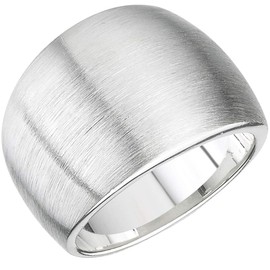 Vinani Design Ring Rounded Bulbous Solid Matte 925 Sterling Silver 2RAL, Sterling Silver