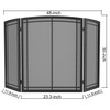 FireBeauty Fireplace Screen 3 Panel Wrought Iron Black Metal 48"(L)