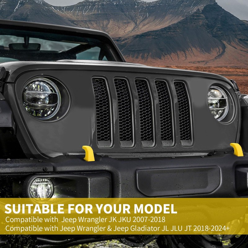 SQQP Bumper Tow Hook Covers 2Pcs Fit for 2007-2018 Jeep