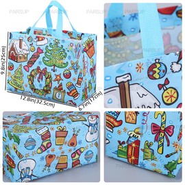 8pcs Christmas Gift Bags, Christmas Carrier Bags with Handles, Christmas Bags, Multifunctional Fleece Christmas Bags for Wrapping Gifts, Christmas Party Accessories, 32.5 × 25 × 17 cm