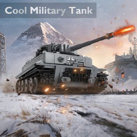 JMBricklayer Tank Building Sets for Adults or Boys - WW2 Military Tiger Army Tank Model Toy, Armed Construction Vehicle Set Ideal Gifts Toys 61501