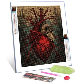 Men Heart with Veins Diamond Painting DIY 5D,Numbering Kit Mechanical Human Organ Crystal Rhinestone Diamond Paintwork Fantasy Tree structures Artwork Home Decor Adults Abstract Gift(12''Wx 16''H