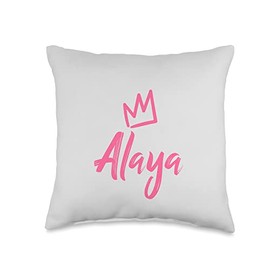 Alaya the Queen / Pink Crown & Name for Women Called Alaya Throw Pillow