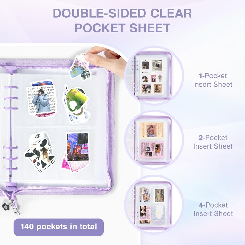 Ospelelf Sticker Organizer Binder Stickers Storage Book, Includes Transparent Pockets,