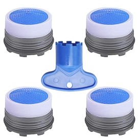 BOETOADG 4PCS Faucet Aerator M16.5, Plug-In Faucet Aerator Faucet Restrictor Replacement Parts for Kitchen Bathroom Sink Aerator with Key Removal Wrench Tool, 1.2GPM, 16.5mm/0.65inch