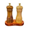 Chicer_Kitchen Appliance Specialty Store Pepper Mill with Saucer, Manual Wood