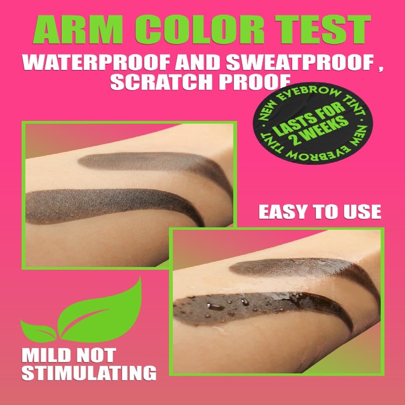 Brow Dye Kit Long-Lasting Eyebrow Tint Semi-Permanent Dark Brown Eyebrow