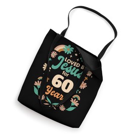 Loved By Jesus For 60 Years 60th Birthday Christian Theme Tote Bag