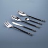 Gourmet Settings 5-Pieces Hostess Silverware Avalon Collection Matte/Polished Metal Flatware