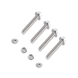 Rwraps Flanged Hex Head Bolt,Stainless Steel Exhaust Flange Bolts & Nuts for Exhaust Manifold Hardware Kit (4, M10x60)