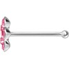 PIERCINGLINE 925 Sterling Silver Nose Piercing Crystal Flower Piercing Nose