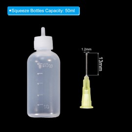 PATIKIL 50ml Precision Applicator Bottles, 15Pcs Needle Tip Squeeze Bottle Small Squeeze Bottles Mini Needle Bottle with Fine Tip White for Gun Oil Glue DIY Air Craft Tie Dye Acrylic Paint