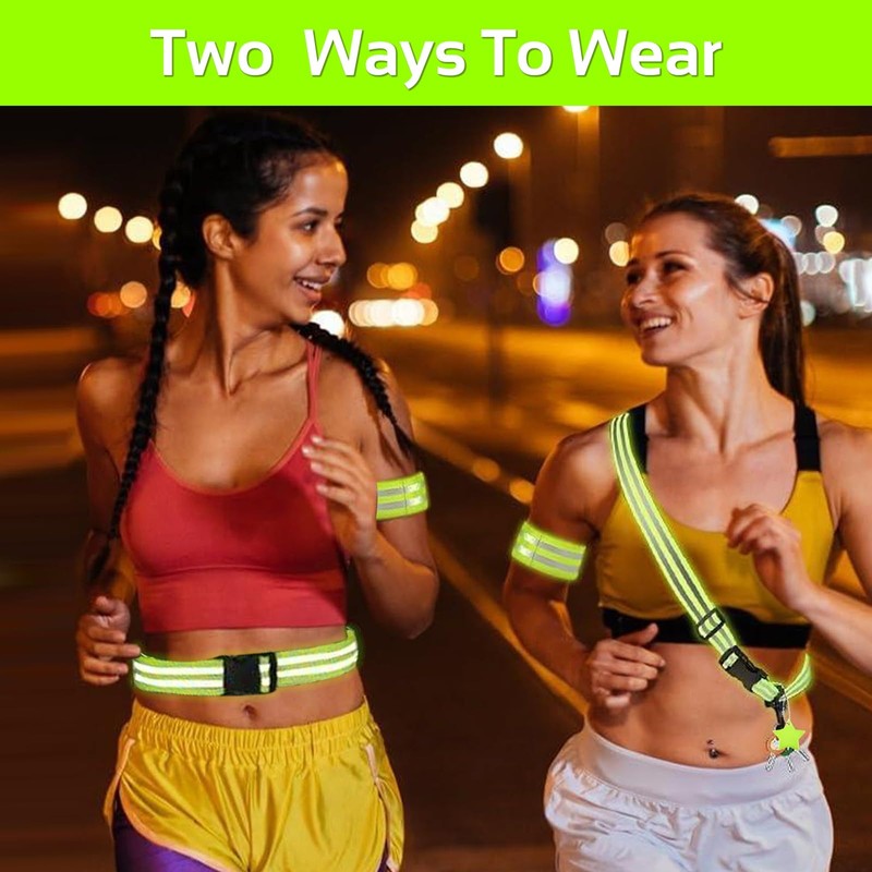 NICKLIN Reflective Strips Adjustable,7Pcs High Visibility Reflective Gear Set,Reflector Belts