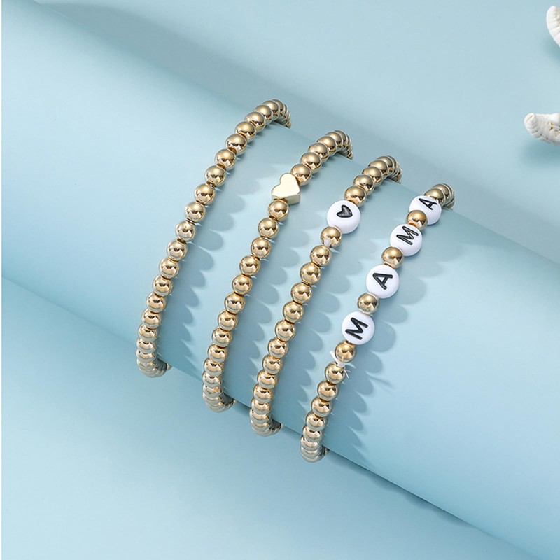72ore Gold Beaded Stackable Bracelets - 4 or 6 Count