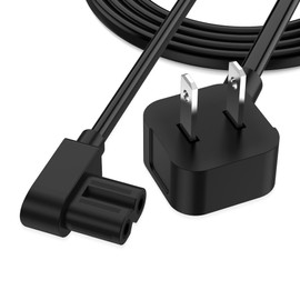 AGVEE 6.6ft Mini Fridge Power Cord Compatible with AstroAI Mini, Cooluli Mini, Chefman Mini, Koolatro, Frigidaire Fridge, Replacement 90 Degree Angled 18AWG ETL Listed 2-Prong Cable, Black