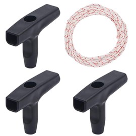 YUTOU Lawnmower Recoil Starter Rope, 10 Metres, 3.0 mm Pull Cord with 3 Pieces Starter Handle for Lawnmower, Chainsaw, Trimmer, Edger Brush, Cutter, Motor Parts
