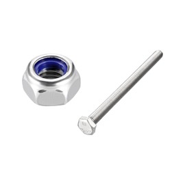 uxcell M6x80mm Hex Bolts 5pcs and M6x1mm Nylon Insert Hex Lock Nuts 304 Stainless Steel 10 Pcs