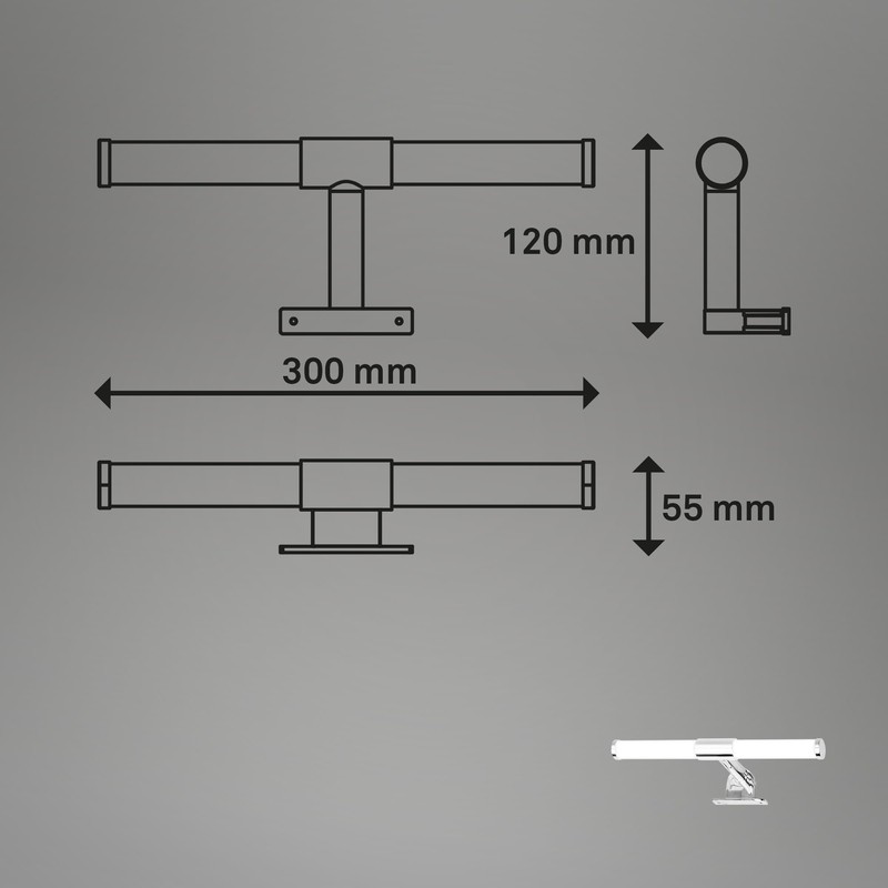 BRILONER - Lampada da specchio a LED per bagno con
