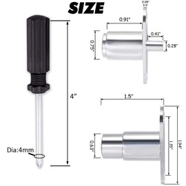 GXXMEI 4PCS Drawer Desk Wardrobe Cabinet Push Plunger Lock with 1pc Slotted Screwdriver, 3/4" Cylinder Diameter 7/8" Cylinder Length, Zinc Alloy Chrome Finish, Keyed Alike