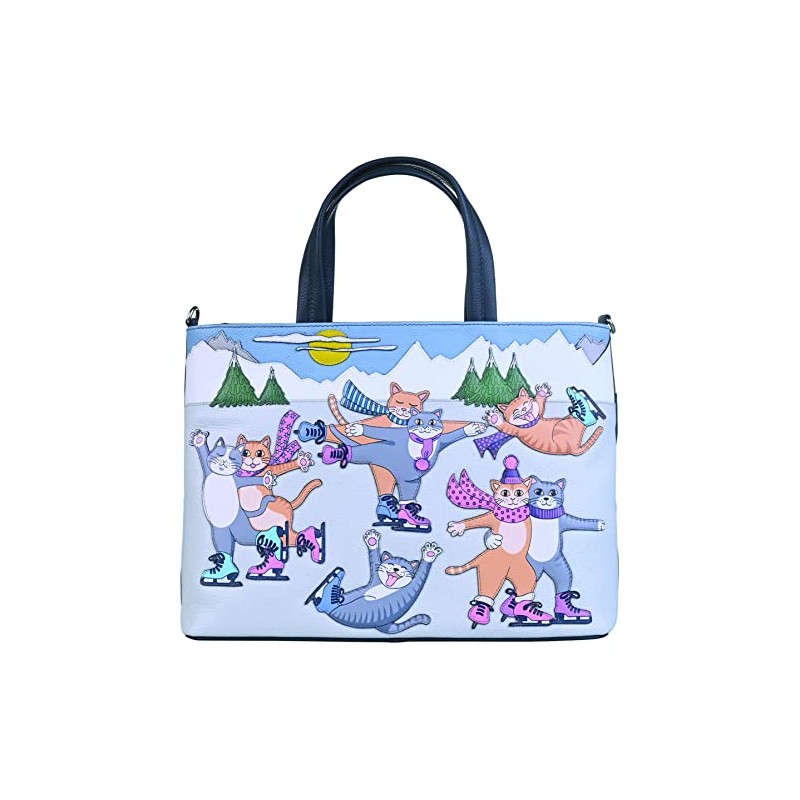 Mala Leather Skating Cats Collection Leather Grab/Cross Body Bag 7293_84